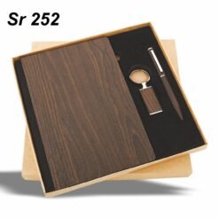 Dark wood Diary, Pen & Keychain Set GCSR 252