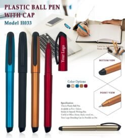 Plastic Ball Pen with Cap GCH 033