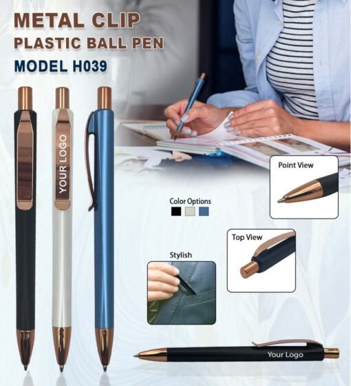 Metal Clip Plastic Ball Pen GCH 039
