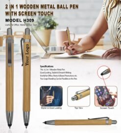 2 In 1 Wooden Metal Pen GCH 309