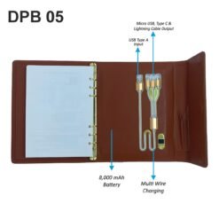 8,000 MAH Wireless Power Bank Diary with Glow LED Plate & Metal Pen GCDPB 05