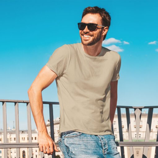 Ruffty Crew Neck T-shirt-DESERT-SAND