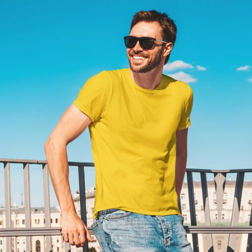 Ruffty Crew Neck T-shirt-SUNFLOWER