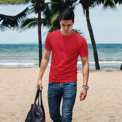 Ruffty DTG Round Neck T-shirt-Red