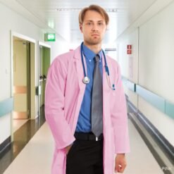 Ruffty Full Sleeve Lab Coat-Pink