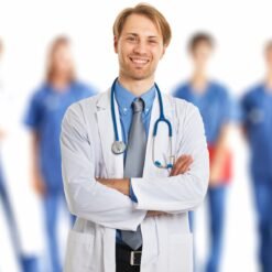 Ruffty Full Sleeve Lab Coat-White