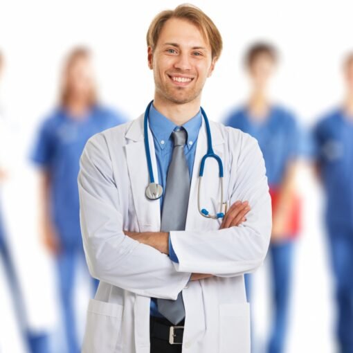 Ruffty Full Sleeve Lab Coat-White