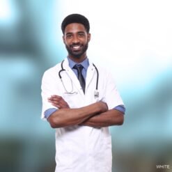 Ruffty Half Sleeve Lab Coat-White