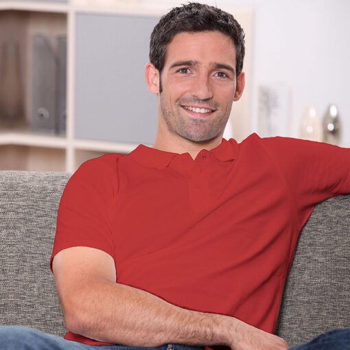 Sports Collar T-shirt 8 Ruffty Sports Collar T-shirt-Red