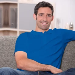 Ruffty Sports Collar T-shirt-TURQUOISE-BLUE