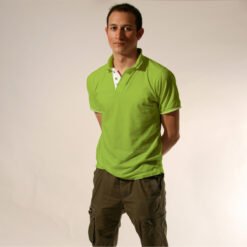 Ruffty Tipping Collar T-shirt-Green-Apple-with-White-RT 23