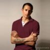 Ruffty Tipping Collar T-shirt-Maroon-with-White RT 15