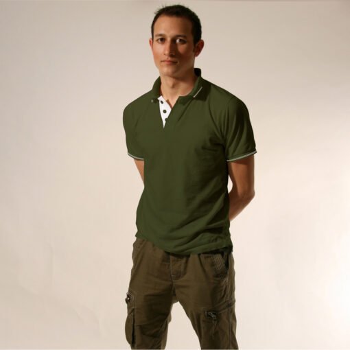 Tipping Collar T-shirt 9 Ruffty Tipping Collar T-shirt-Military-Green-with-White-RT 30