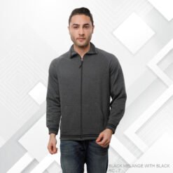 Ruffty Winter Play High Neck Sweatshirt-Black-Melange-RC7