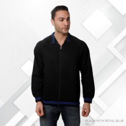 Ruffty Winter Play High Neck Sweatshirt-Black-with-Royal-Blue RC3