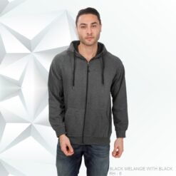 Ruffty Winter Play Hoodies-Black Melange with Black-RH6