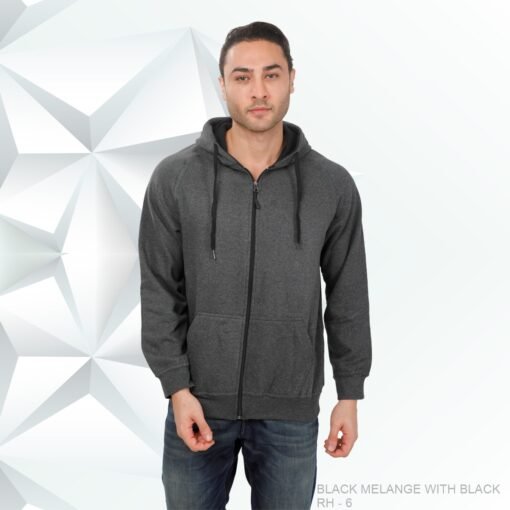 Winter Play Hoodies 7 Ruffty Winter Play Hoodies-Black Melange with Black-RH6