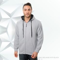 Ruffty Winter Play Hoodies-Grey Melange with Black-RH5