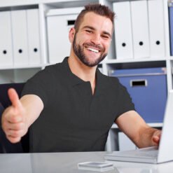 Ruffty X Collar T-shirt-BLACK-MELANGE