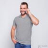 Ruffty X Collar Polo T-shirt - Grey-MELANGE