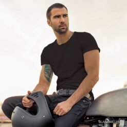 Ruffty X Crew Neck T-shirt-BLACK-MELANGE