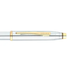 Cross 3302WG Century II Medalist Ballpoint Pen Chrome with Gold Trims