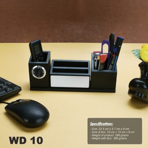 Wooden Desktop with Clock WD 10