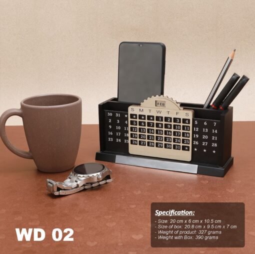 Wooden Desktop with Lifetime Calendar WD 02