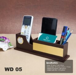 Wooden Desktop with Clock WD 05