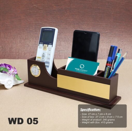 Wooden Desktop with Clock WD 05