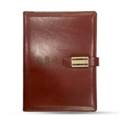 Elegant Dark Brown Leather Finished 8000 MAH Power Bank Diary EK10243