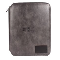 Charcoal Black Leather Finished 8000MAH Power Bank Diary EK10244 (Logo-Glow)