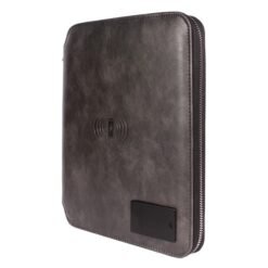 Charcoal Black Leather Finished 8000MAH Power Bank Diary EK10244 (Logo-Glow)