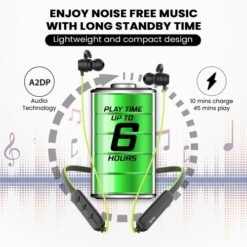 Black & Green EnRock Bluetooth Neckband EVM-NB-023