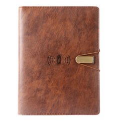 Light Brown Leather Finished 8000 MAH Power Bank Diary with 16gb Pendrive EK10101