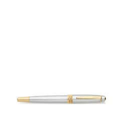 Cross AT0455-6 Bailey Rollerball Pen Chrome with Gold Trims