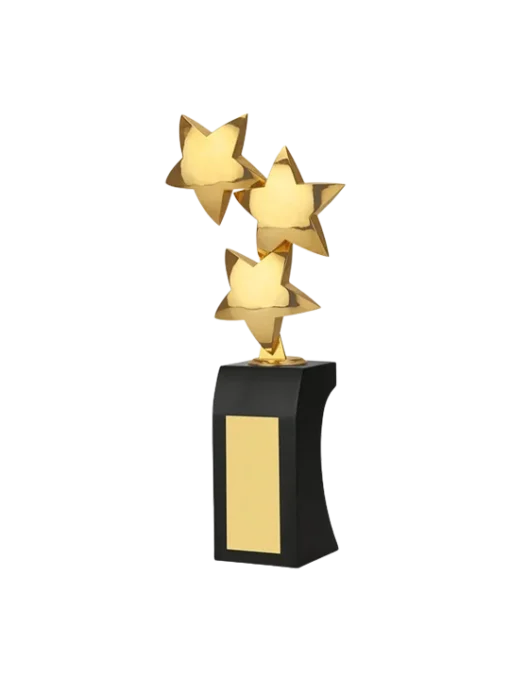3 Gold star together Trophy GCZ 1038