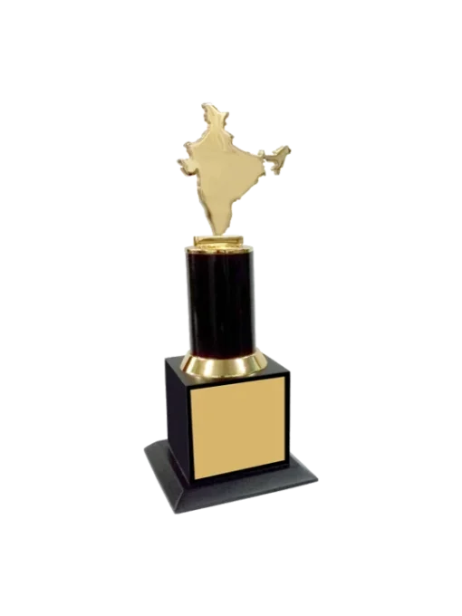 Golden Finished India map with cylindrical stand GCZ 1083