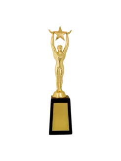 Champion Man holding Golden Star Trophy GCZ 1091