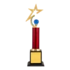 A wooden base with Red pipe and Crystal holding a Star Trophy GCZ 1140