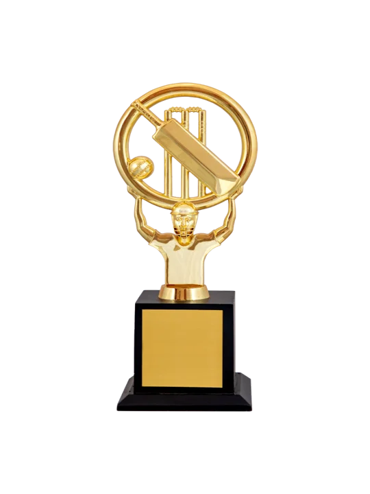 Cricketer Carrying A Bat, Ball, and Stumps in the Ring GCZ 1144 2 Cricketer Carrying A Bat, Ball, and Stumps in the Ring GCZ 1144