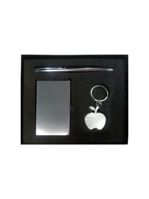 Visiting card holder a key chain and a sleek Pen Gift Set GCZ 485