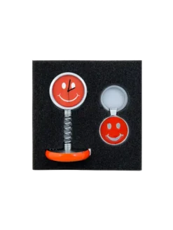 Smiley Spring Table Clock with key chain Gift Set GCZ 490