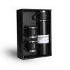 Black Vacuum Flask Gift Set- Bottle with 3 Cups 2 Black Vacuum Flask Gift Set- Bottle with 3 Cups