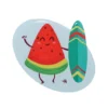 Fridge Magnet - Surfing on a Watermelon