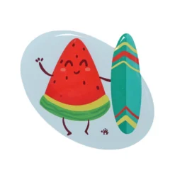 Fridge Magnet - Surfing on a Watermelon