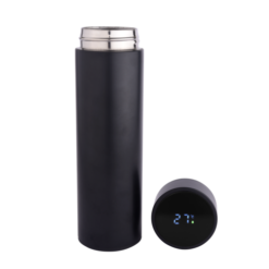 Honor Matte Black Temperature Bottle With 3 Steel Cups Gift Set EK37303