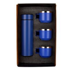Honor Matte Blue Temperature Bottle With 3 Steel Cups EK37429