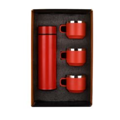 Honor Matte Red Temperature Bottle With 3 Steel Cups EK37427