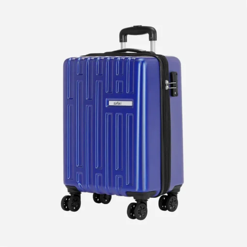 Safari Cargo Neo Metallic Blue Trolley Bag with TSA lock and Dual Wheels
